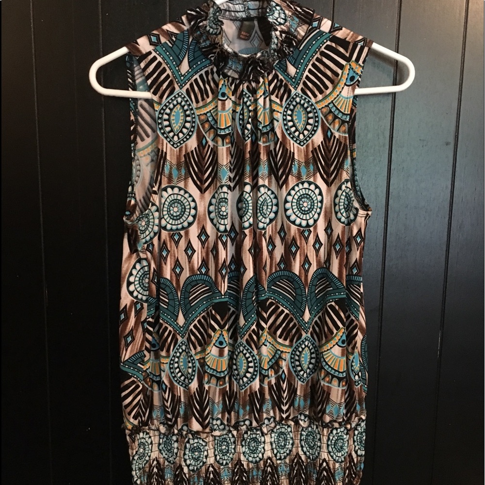 Adorable high neck dressy sleeveless blouse